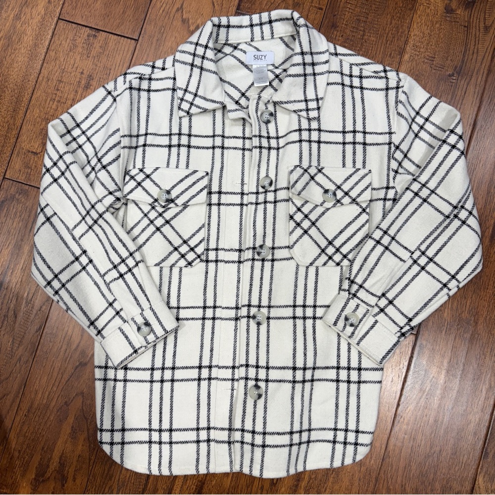 Never worn: black and white plaid shacket